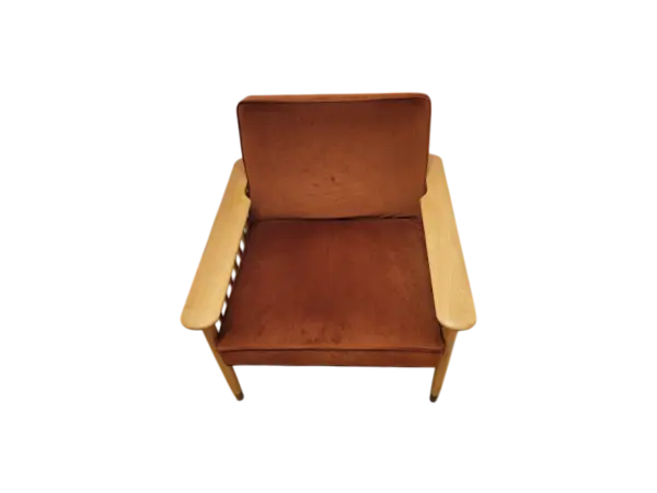 Chauffeuse-en-bois-assises-velours-terracotta-SHIRLEY-OCCASION
